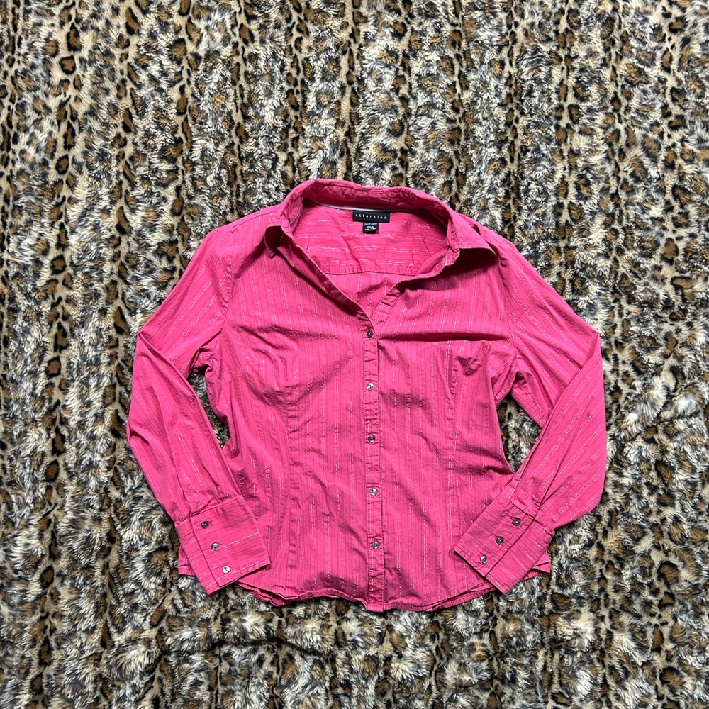 Attention Pink and silver glitter Button-Down Shirt